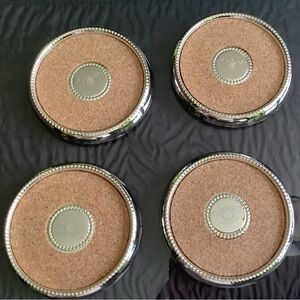 MGM Studios Promotional Memorabilia Cork Coasters Set of 4 Brown Gold VTG ED7900